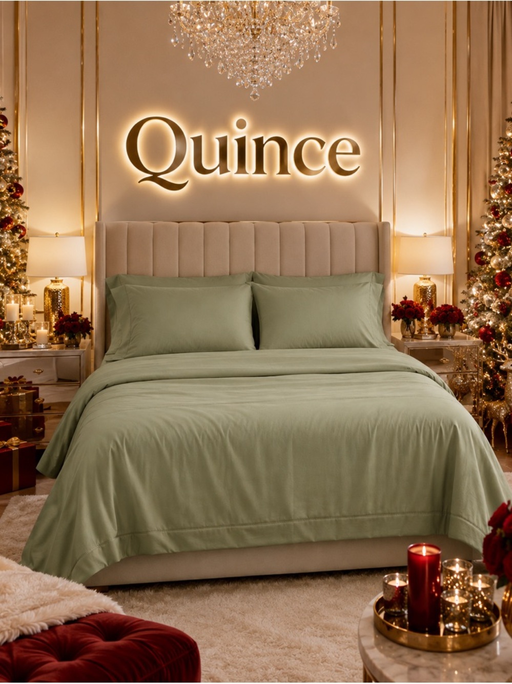 Quince Sage Green Cotton Sheet Set